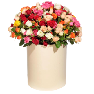 Mixed roses in a hatbox | Flower Delivery Kyzyl